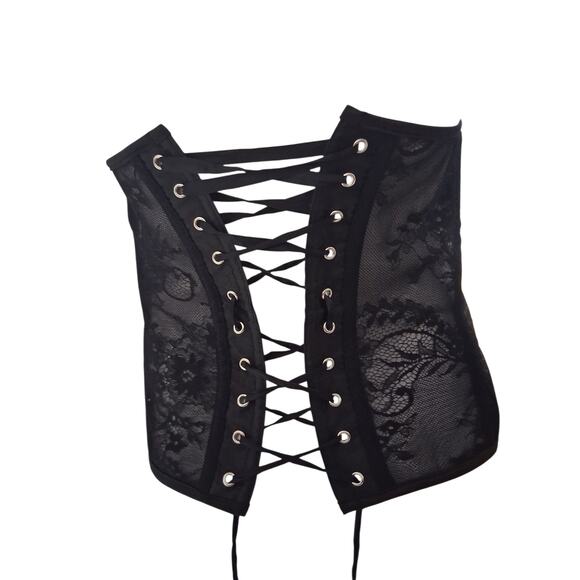 Adore Me Whimsigoth Witchy Fairygoth Women's Size XL Lace Boned Darkcore Corset - Picture 5 of 12